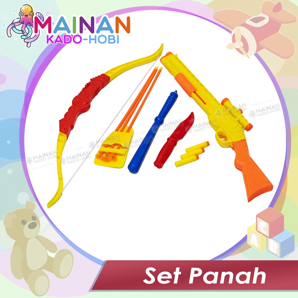 HADIAH SET MAINAN ANAK ALAT PANAH ARCHERY BOW TEMBAKAN PLASTIK