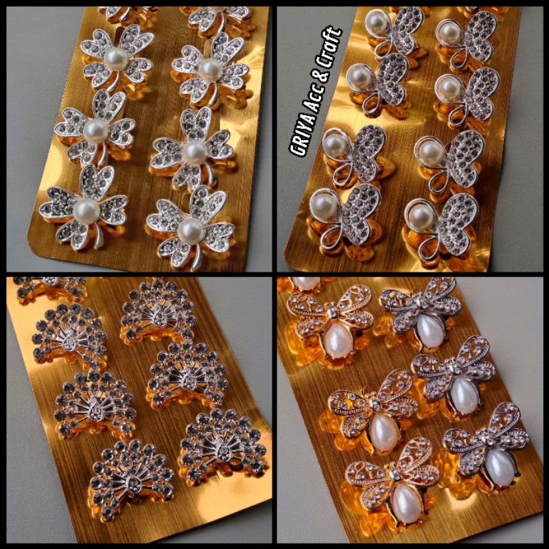 ( 12 pcs ) Bros Dagu Mini Lusinan Peniti Jilbab Simpel Dan Panjang