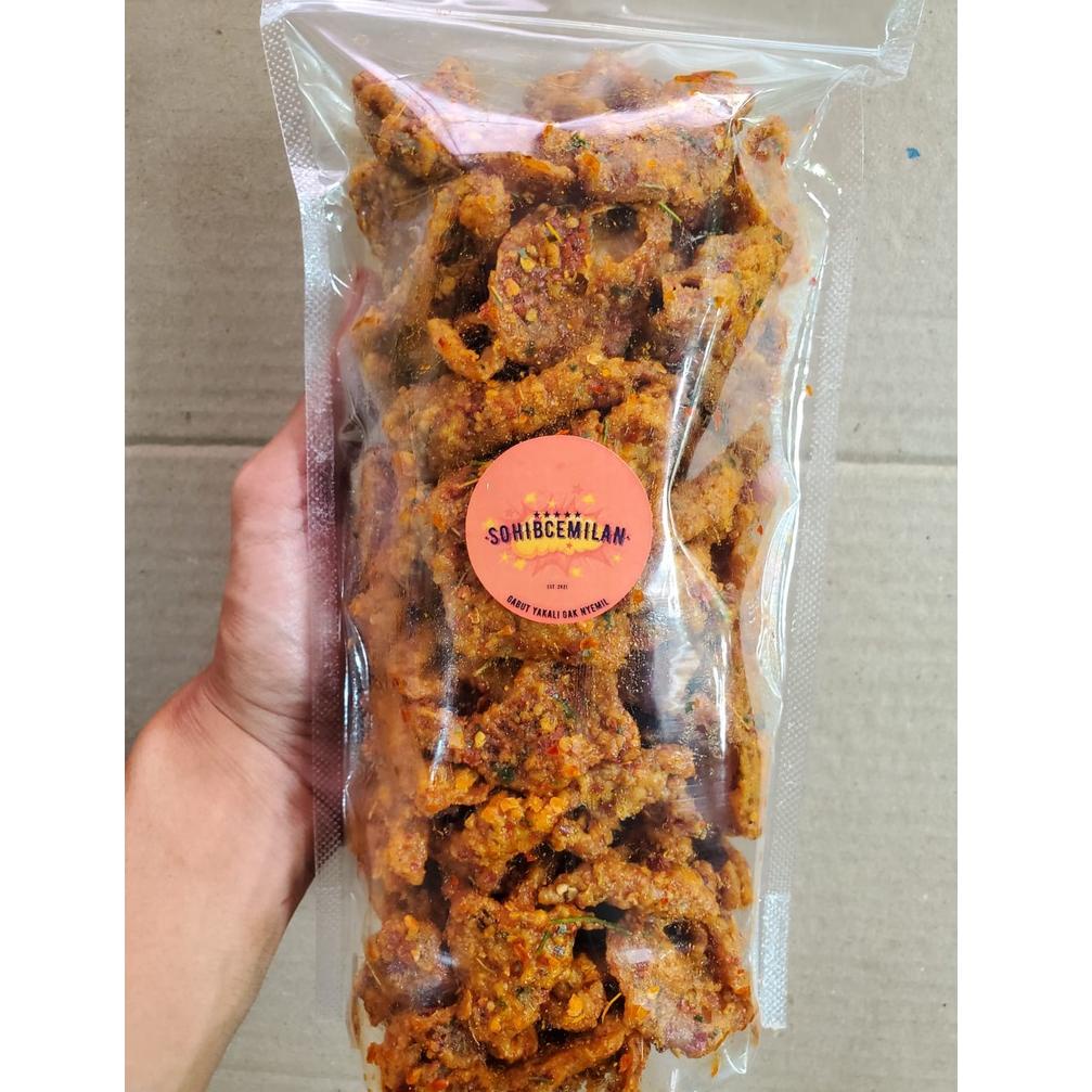 

Big Sale 1/2 kg - KULIT AYAM CRISPY PEDAS DAUN JERUK - KERIPIK KULIT AYAM