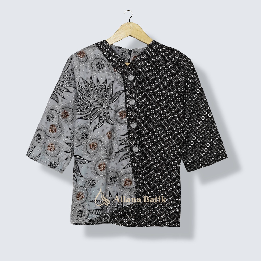 tey-17 Batik wanita ASJ SA HRB026 Kenongo Kemeja Tosca Pendek