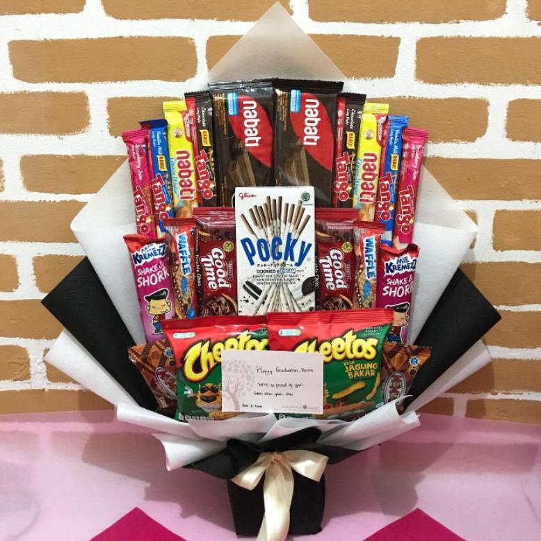 

9.9 MALL BP045 (READY STOCK) BISA KIRIM DI HARI YANG SAMA -BOUQUET SNACK / BUCKET SNACK / BUKET MAKANAN / SNACK BUKET-