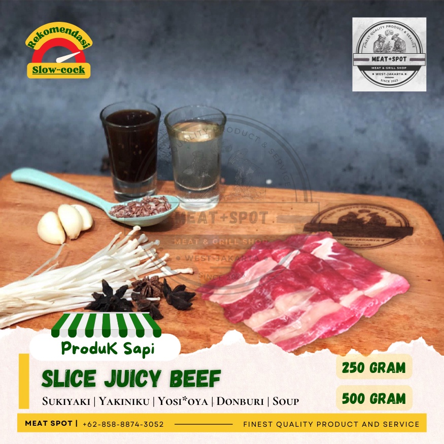 

Slice Juicy Beef | Sukiyaki/Yakiniku | Well-done | 250/500 gr