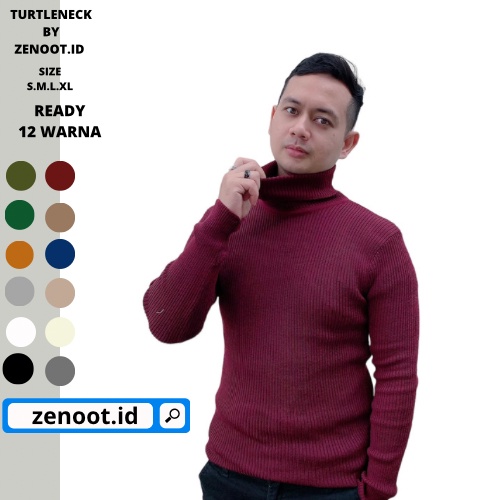 Sweater Rajut Turtleneck Pria Inner Daleman Jas Blazer SlimFit Turtle Neck