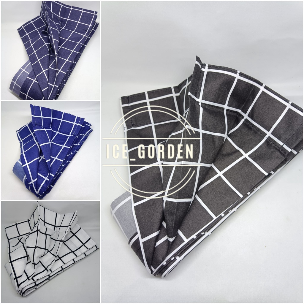 Gorden Motif Kotak Kotak Gorden Pintu Jendela Model Plisket