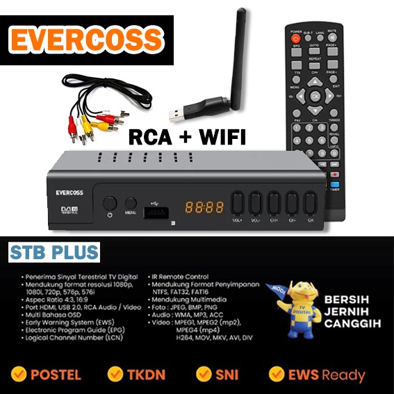 SET TOP BOX, STB EVERCOSS PLUS Versi Baru 2 USB Port [GARANSI RESMI 1TAHUN]