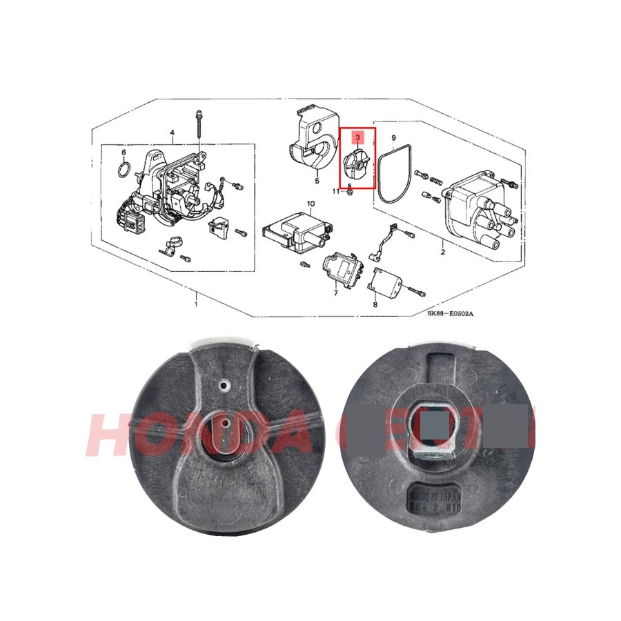 Rotor delko delco distributor accord cielo 1994 1995 nonvtec rotor delco distributor accord cielo 19