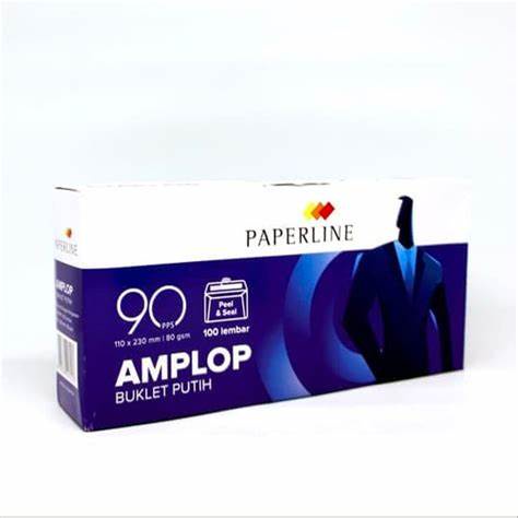

Amplop PAPERLINE 90 Putih Polos isi 100 (110 x 220 mm) 80 Gram Gsm
