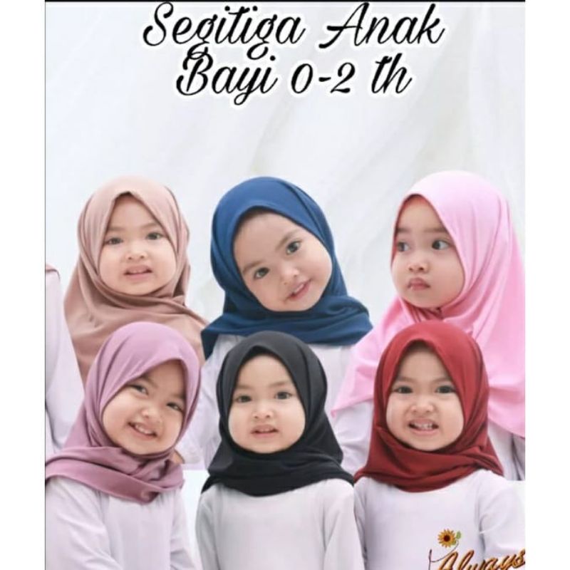 (xs) jilbab segitiga instan bayi newborn / kerudung segitiga anak 0-2thn