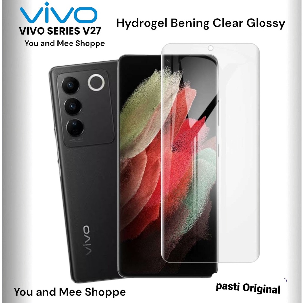 Hydrogel Clear Front-Back VIVO V27 5G&quot; V27e 5G&quot; V27Pro 5G&quot; V25 5G&quot; V25e V25Pro Hidrogel Full Cover-Ful Coverage Bening Glossy-Glosy Jelly-Jel Hydro Depan-Belakang Antigores-Anti Gores Transparan-Transparent Tipis-Bagus-4G 5G S Screen Protecth Protector o