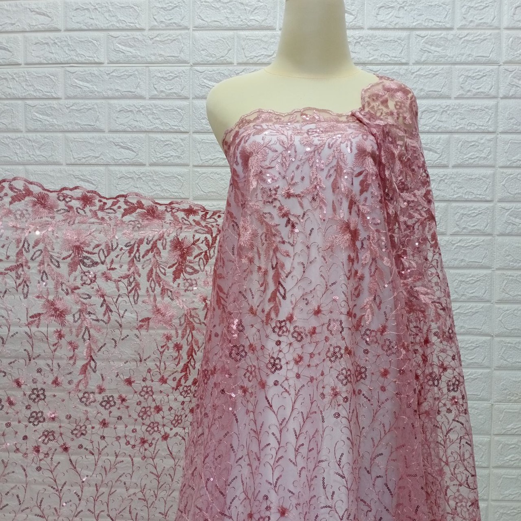 Tile bunga melati kecil full Payet - tile Payet sequin