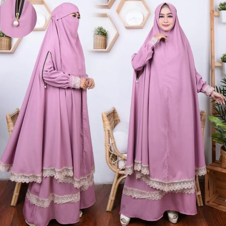 PROMO MURAH Gamis syari alya set by Resvy_collection laris
