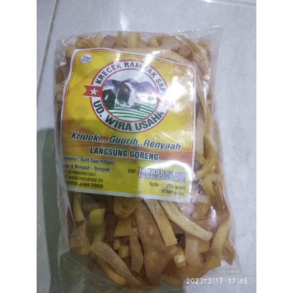 

KRECEK RAMBAK KULIT SAPI ORIGINAL KEMASAN 500gr