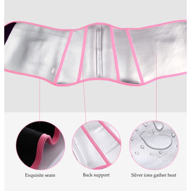 Korset Sweat Silver Ion Slimming Belt Body Shaper Pembakar Lemak