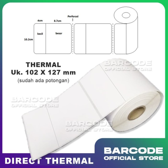 

Terlaris Kertas Label Sticker Jne 102 X 127 Barcode Thermal 102X127Mm Resi Jne