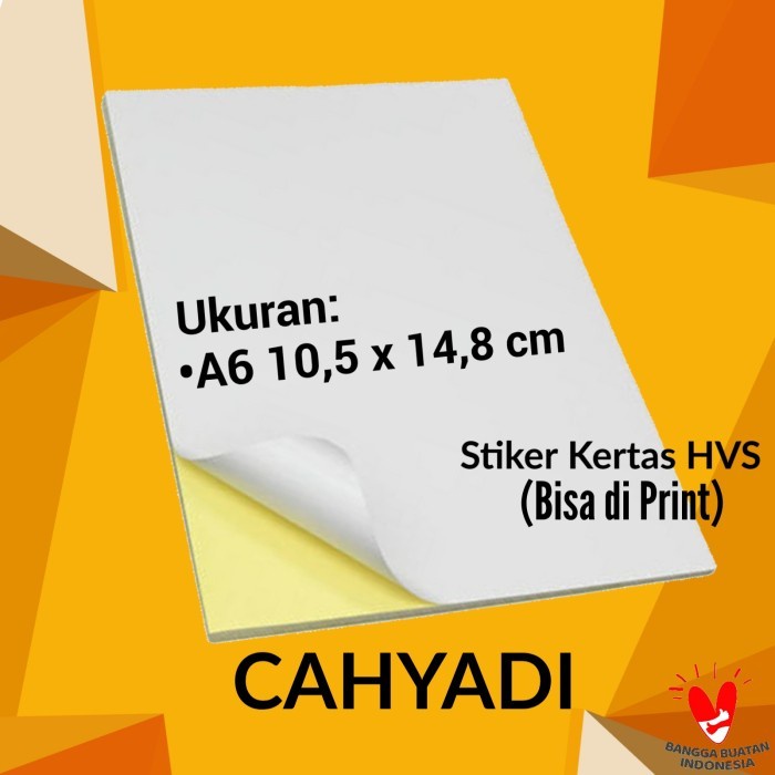 

Terlaris Kertas Sticker Label Hvs ( Dove ) A6 Ukuran 10,5 X 14,8 Cm ( 500 Pcs )