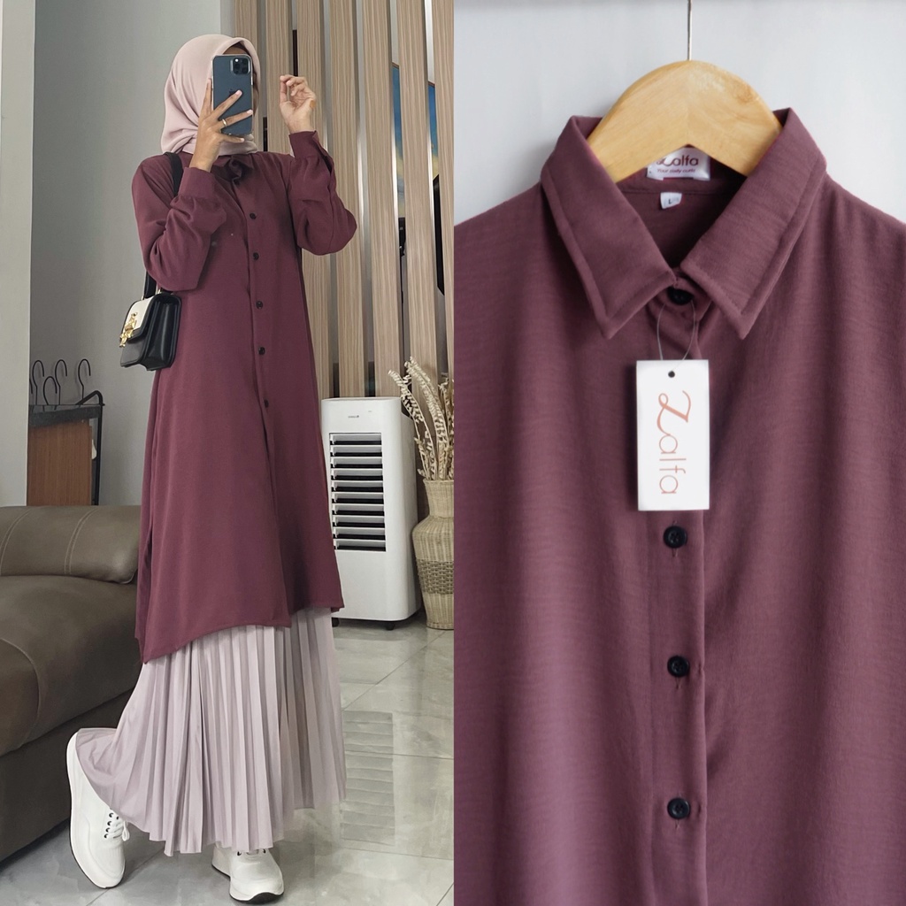 AQILA AIRFLOW tunik by ZALFA OUTFIT / tunik crincle polos