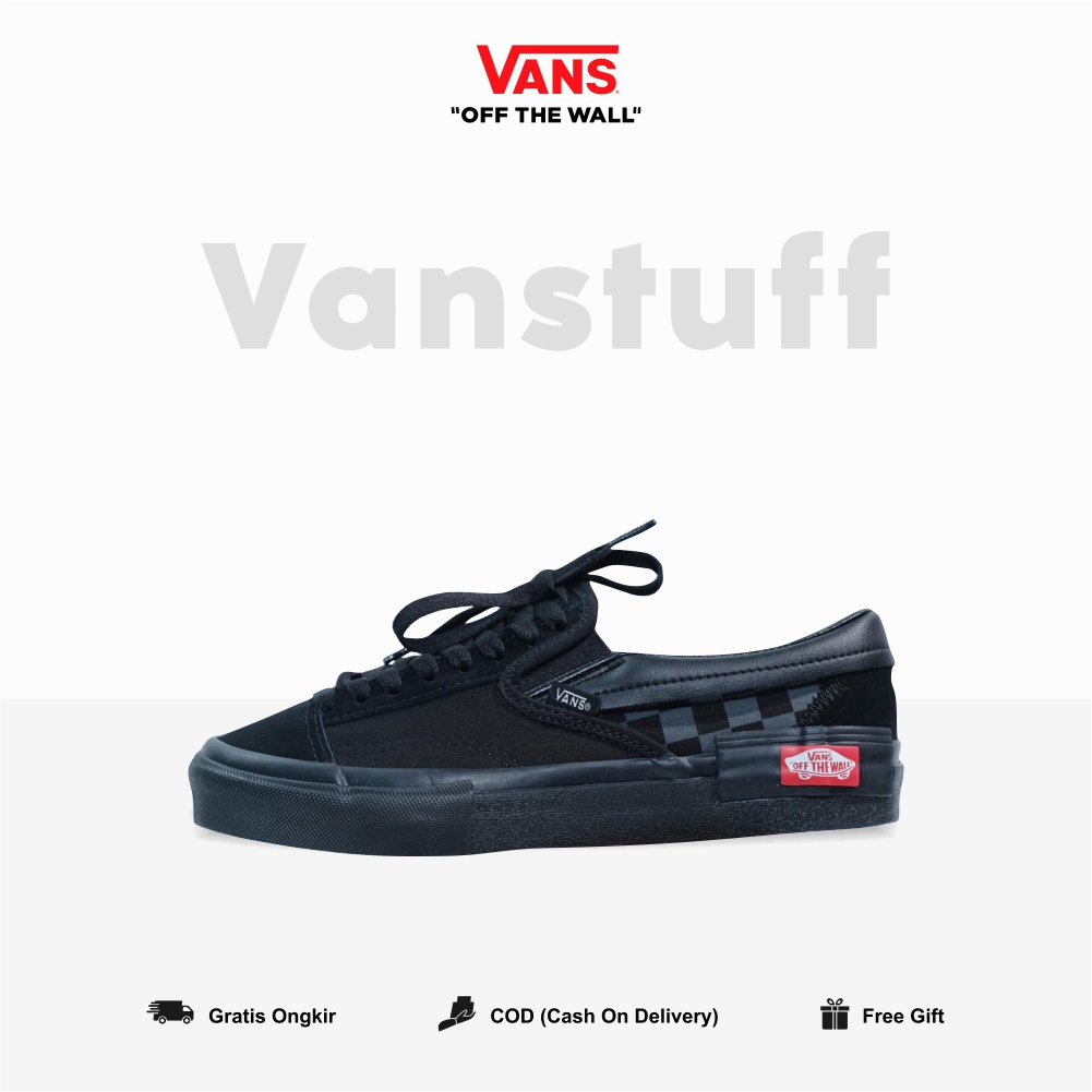 Vans Slip On Cut And Paste Checkerboard Black Original 100% BNIB Global Market Authentic Guarated Vanz Catur Ori