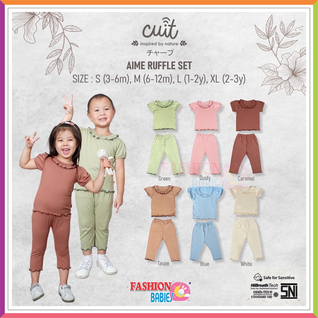 CUIT - AIMI RUFFLE SET | SETELAN RUFFLE ANAK PEREMPUAN EARTH COLOUR ❤ Fashionbabies ❤