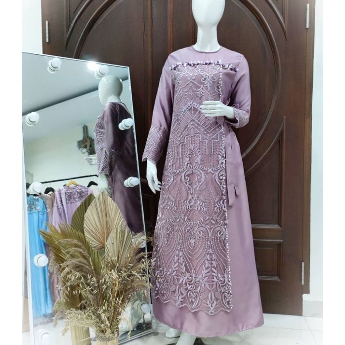 GEISHA DRESS brokat remaja / baju pesta / gamis kondangan / lamaran / wisuda / bridesmaids tersedia ukuran kecil hingga jumbo