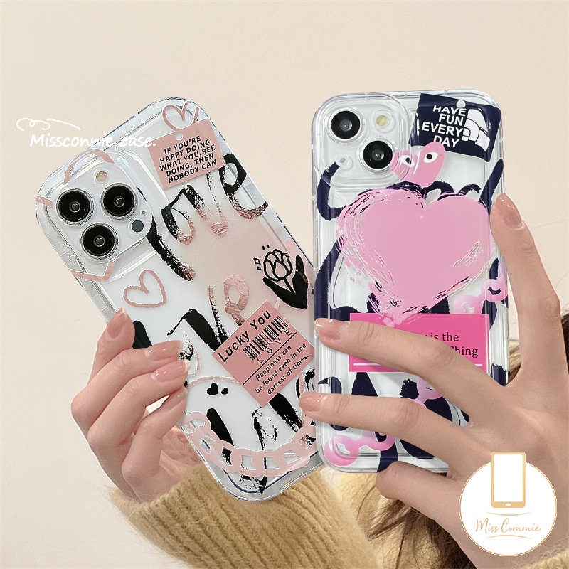 Fashion Comme Des Garcons Flower Label Case Redmi A1 12C 10C 9 9T 10 9A 10A 9C NFC Redmi Note 11 11s 10 10s 9 Note8 10 POCO F4 Kartun Graffiti Cinta Hati Shockproof Airbag Case