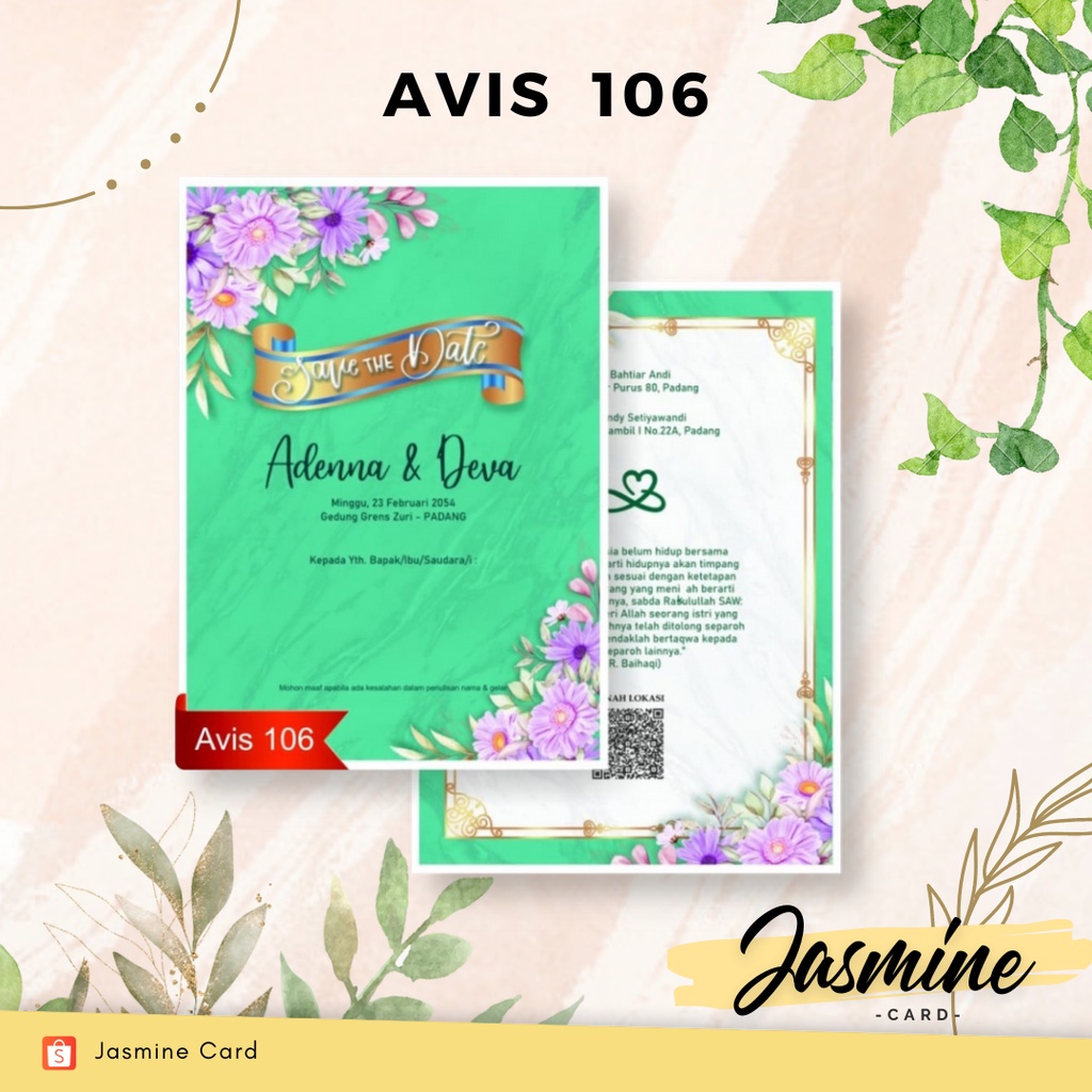 BLANGKO UNDANGAN PERNIKAHAN TERMURAH AVIS 106