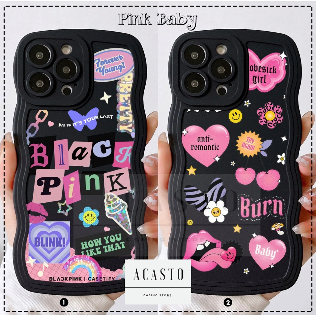 ACASTO SOFTCASE WAVY  REALME C1 C2 5 5I C3 9 9I 10 C11 C12 C25 C15 C20 C21 C21Y C25Y C30 motif pink 