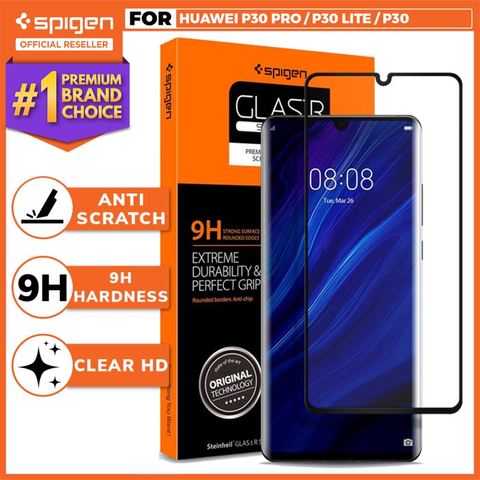 Screen Tempered Glass P30 Pro / P30 Lite / P30 Spigen Glas Tr Full Cover Hd