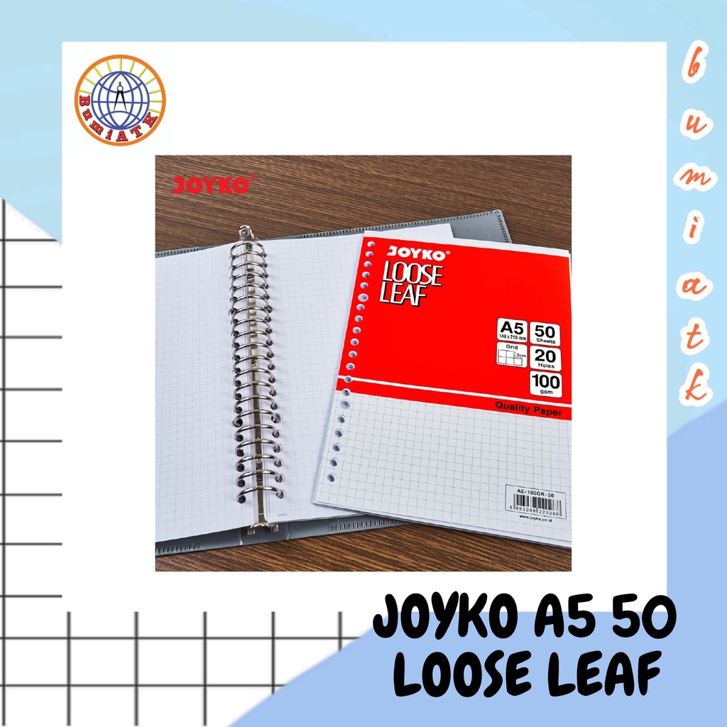 

LOOSE LEAD KOTAK-KOTAK A5 50 MATEMATIKA GRID ISI 50 LEMBAR JOYKO