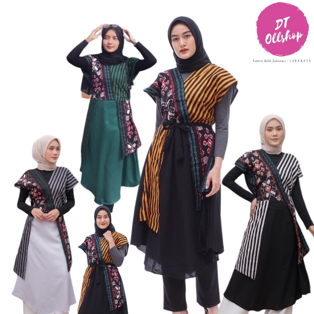 DT OLLSHOP - Dress Batik Wanita / Baju Tunik Seragam Kerja Cewek