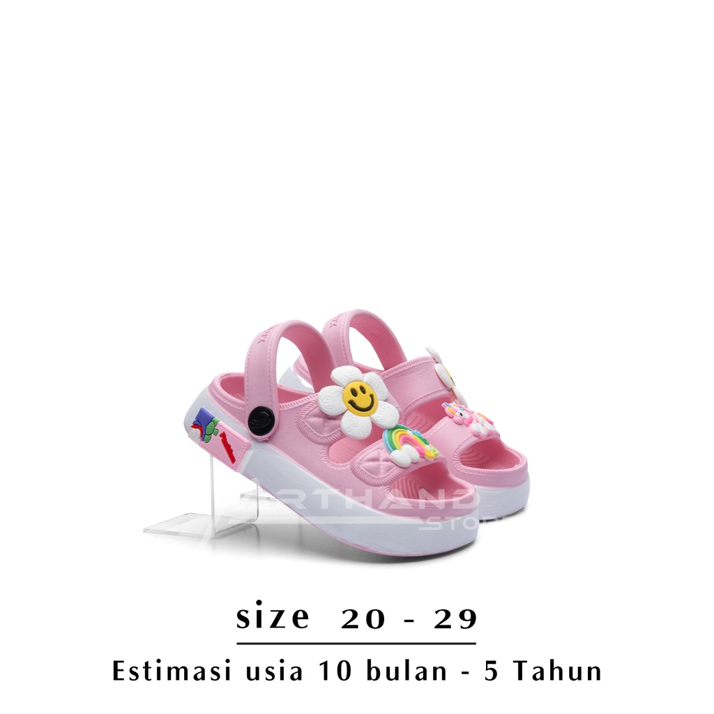 Arthand Dulux - sandal anak perempuan banduan tali belakang model terbaru Lucu bunga matahari 1- 5 tahun