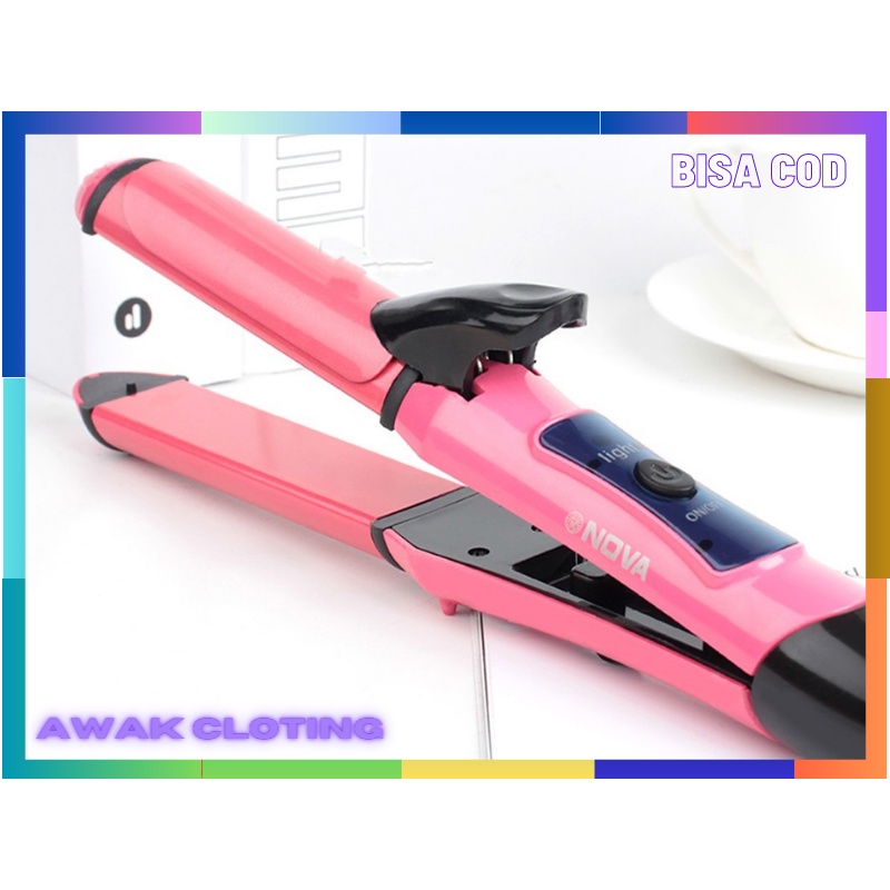 PROMO Catokan NOVA 2IN1 Catok rambut Lurus temperatur suhu ionic Elektric Straightener Profesional C
