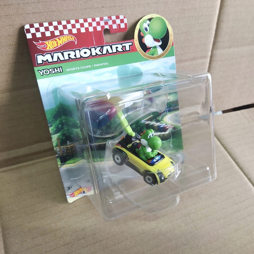 Hotwheels Mario Kart Yoshi Sports Coupe with Parafoil