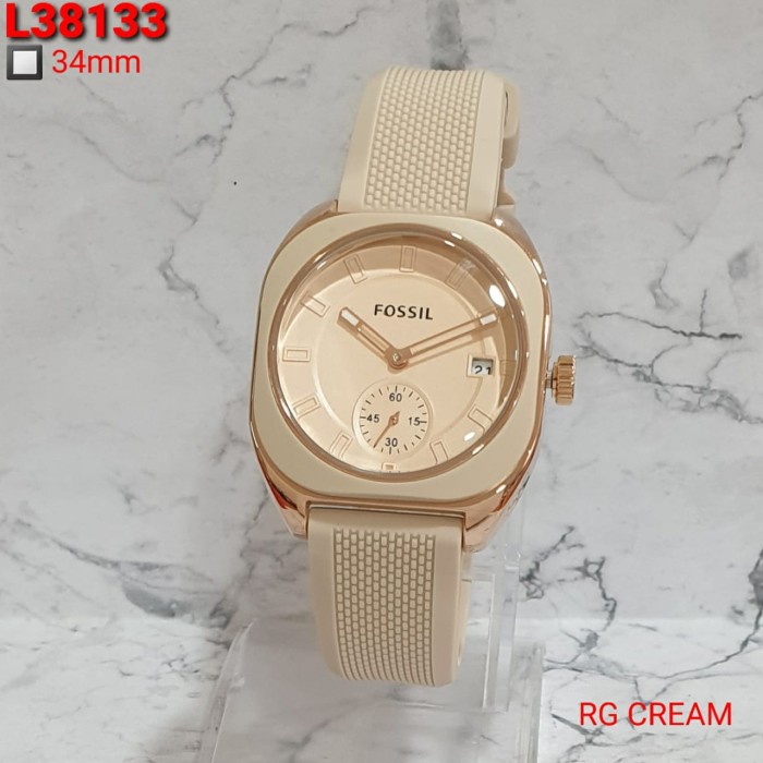 CREAM Fashion jam tangan Wanita Fossil Chrono Strap Karet Original