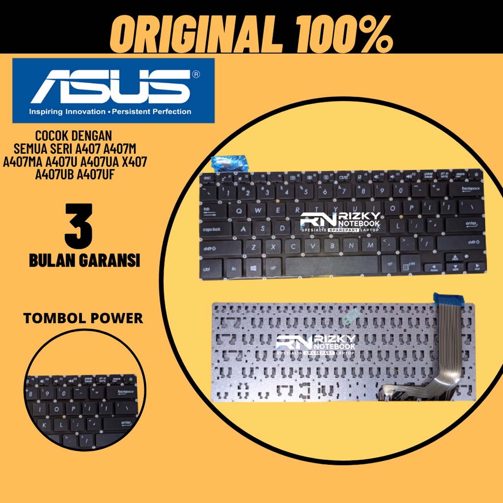 ( ORI 100%) Asus A407 A407M A407MA A407U A407UA X407 A407UB A407UF Original Keyboard Laptop KEYBORD KEYPAD