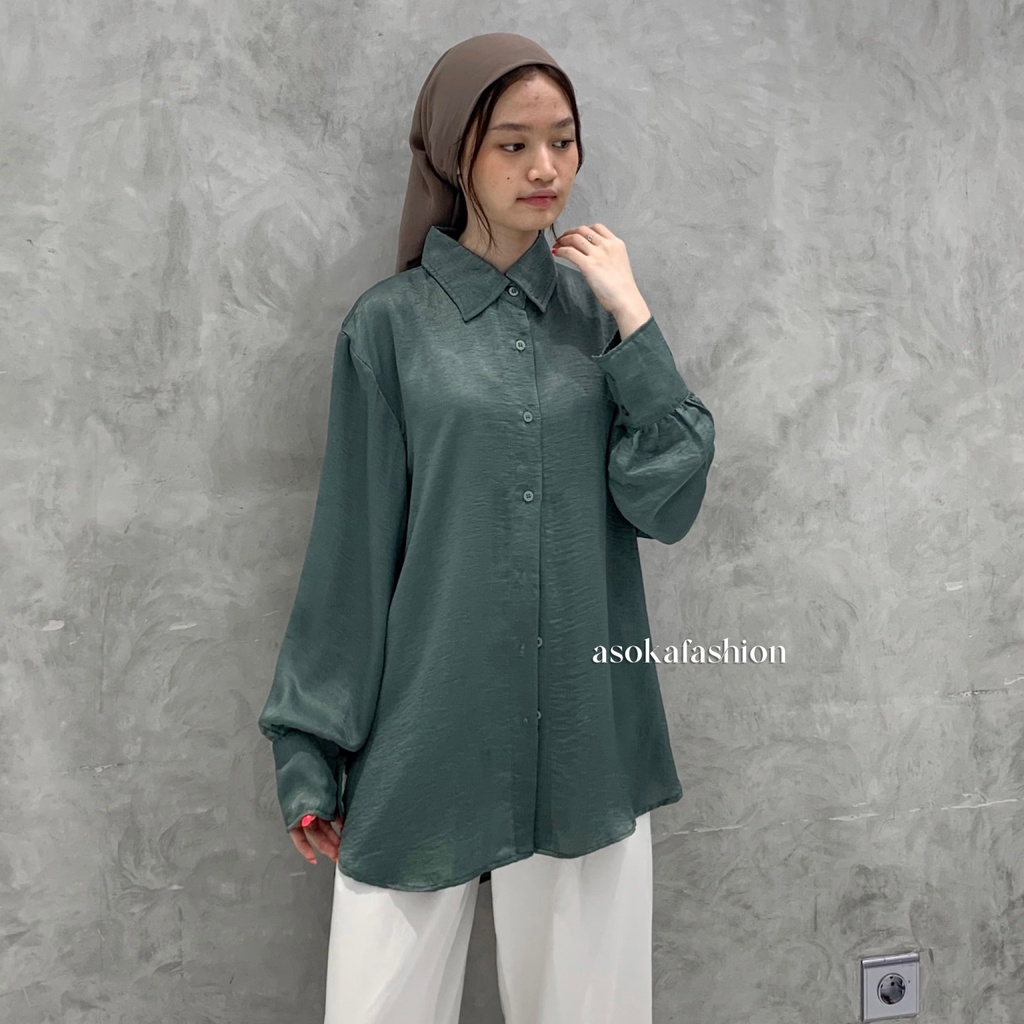 ASOKA Alora Shirt 2177 - Kemeja Oversize - Korean Shirt - Kemeja Silk