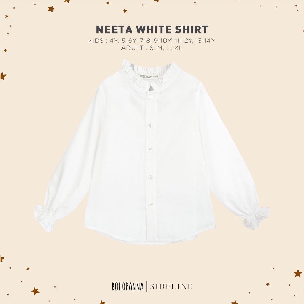 BOHOPANNA SIDELINE - NEETA WHITE SHIRT &amp; PEPLUM OUTER ANAK DEWASA