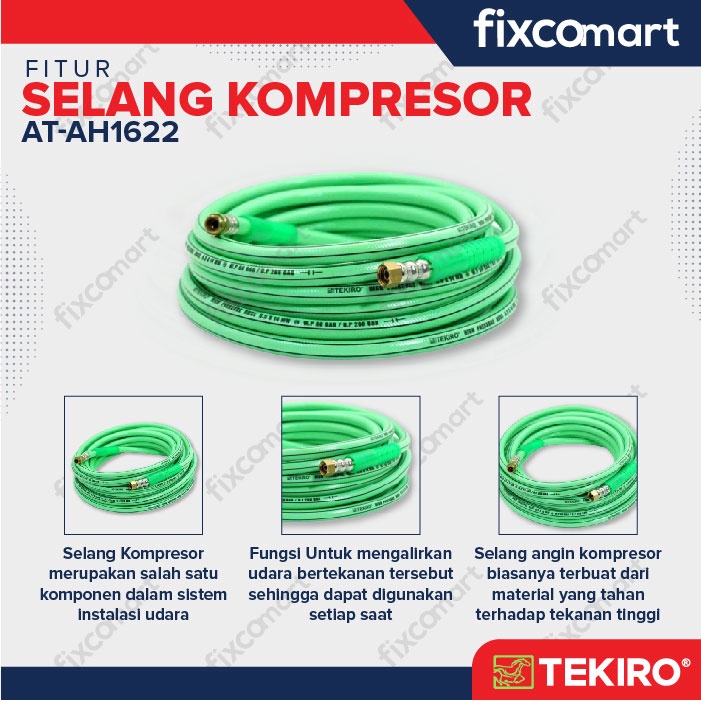 Tekiro Air Hose Compressor 8.5 X 14 Mm X 10 M / Selang Kompresor