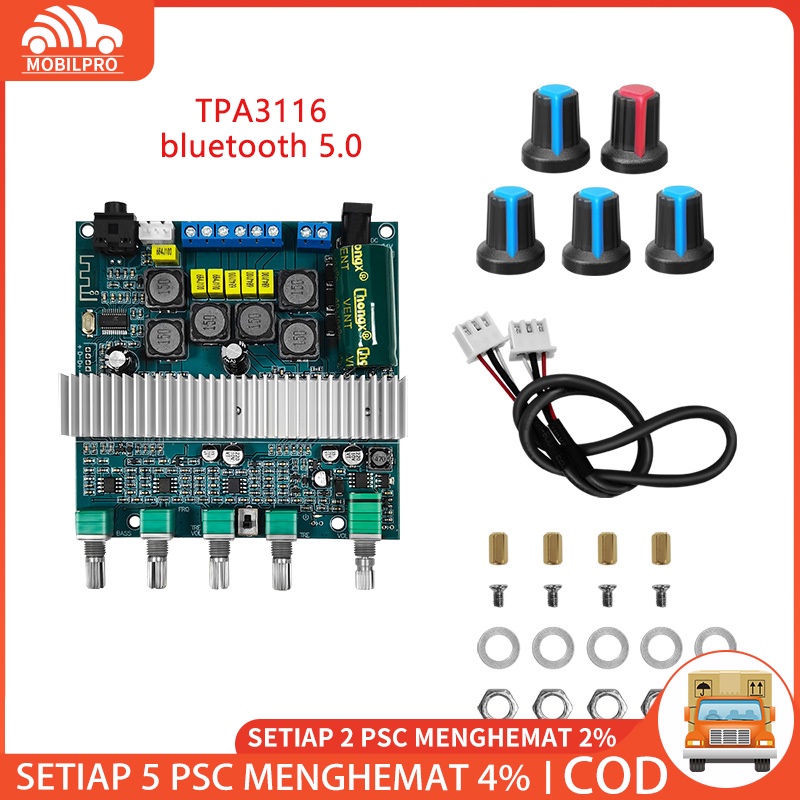 TPA3116 Bluetooth Amplifier Audio Digital 2.1 Bluetooth 5.0 TPA3116D2 100W + 50W + 50W DC