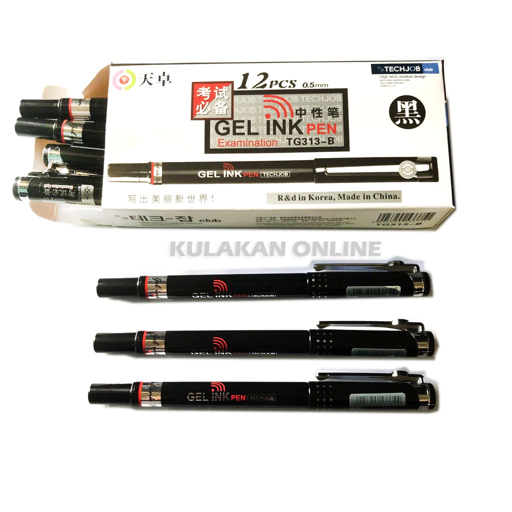 

Pulpen Gel / Pen Gel Ink Techjob TG313-B (1 Pack Isi 12 Pcs)