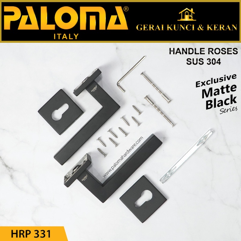 PALOMA HRP 331 HANDLE PINTU ROSES CALVO STAINLESS HITAM MATTE BLACK