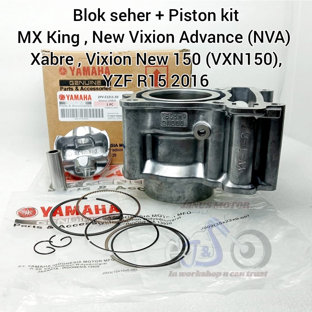 Blok Seher + piston kit MX King , Vixion New 150 Xabre NVA YZF R15 2016 Yamaha 2PV kualitas sangat b