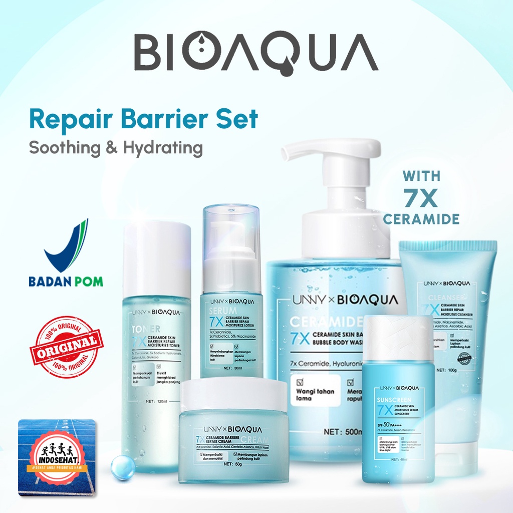 BIOAQUA 7X Ceramide Skin Barrier Moisturizer Series / Cream Toner Serum Cleanser