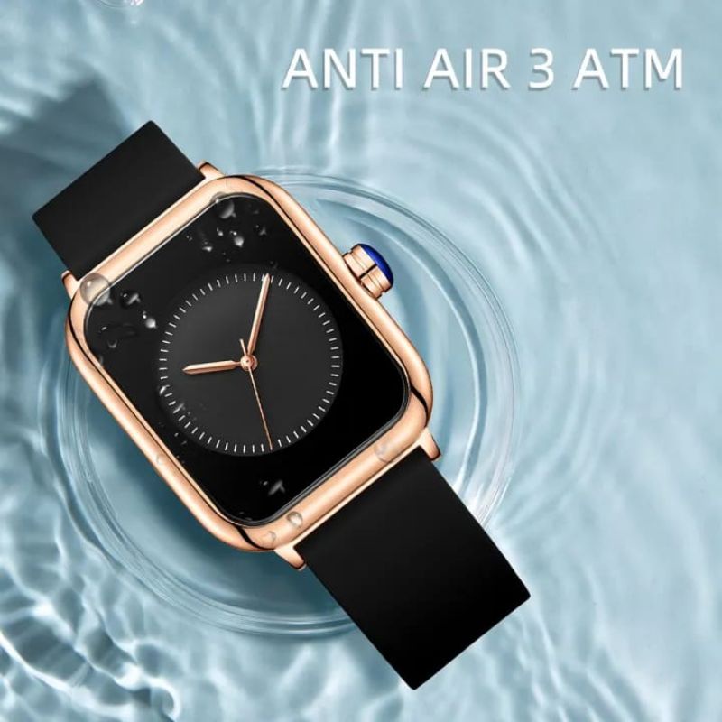 JAM TANGAN FASHION WANITA MIRETE ORIGINAL ANTI AIR STRAP RUBBER PERSEGI | jam Tangan Kasual Wanita Analog Mewah Elegan Sporty Olahraga Realpict dijamin Sesui Foto