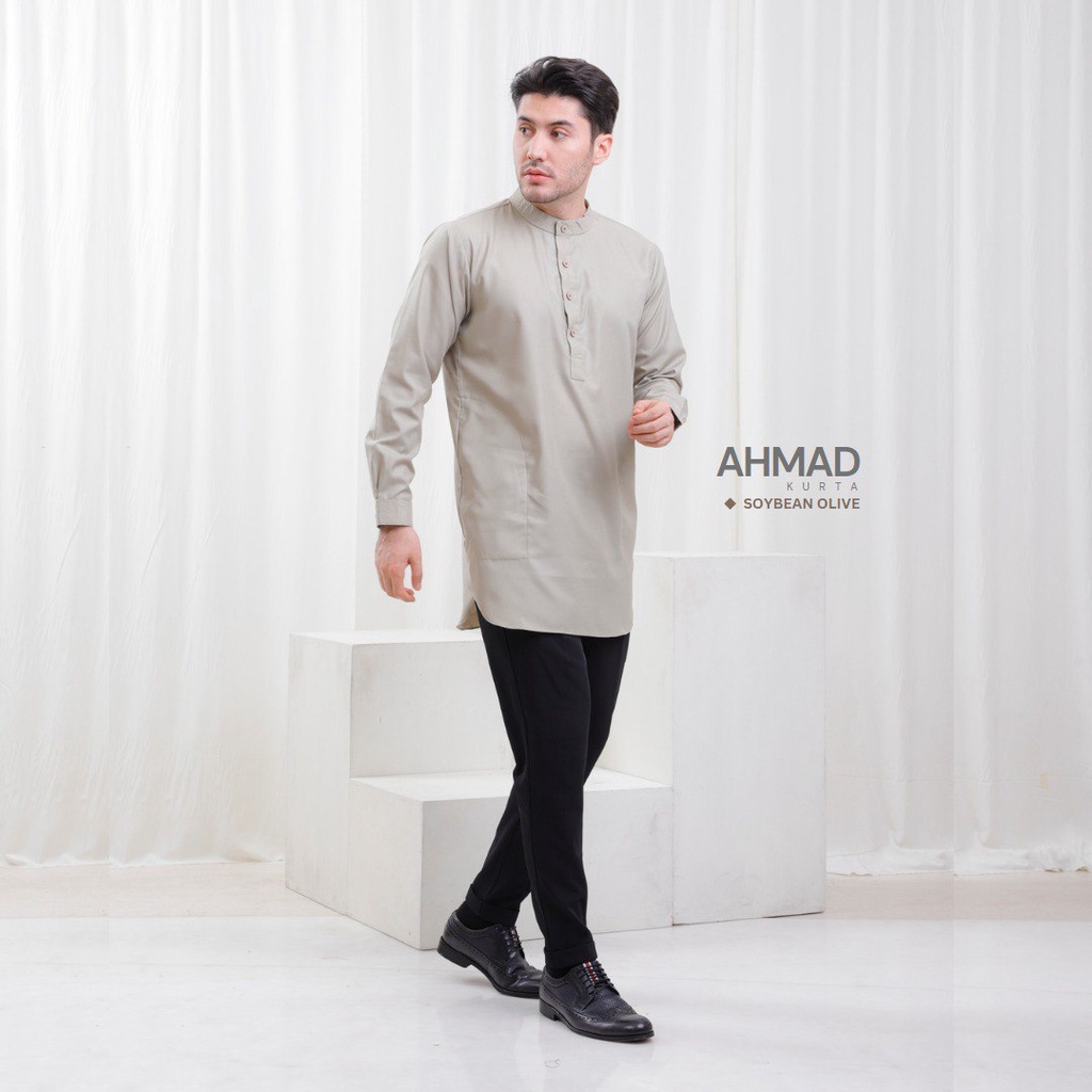 Riskirich Ahmad Kurta Baju Muslim Koko Dewasa Lengan Panjang Stylish