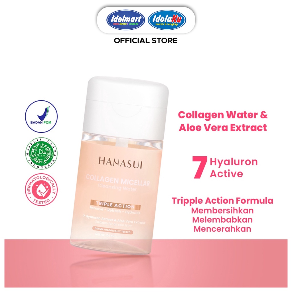 IDOLAKU Hanasui Collagen Micellar Cleansing Water 100ml