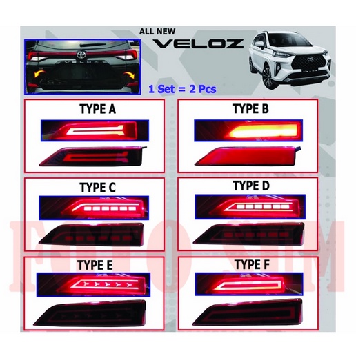LAMPU LED REFLEKTOR BUMPER BELAKANG MOBIL VELOZ 2022 SAMPAI 2025 LED MERAH