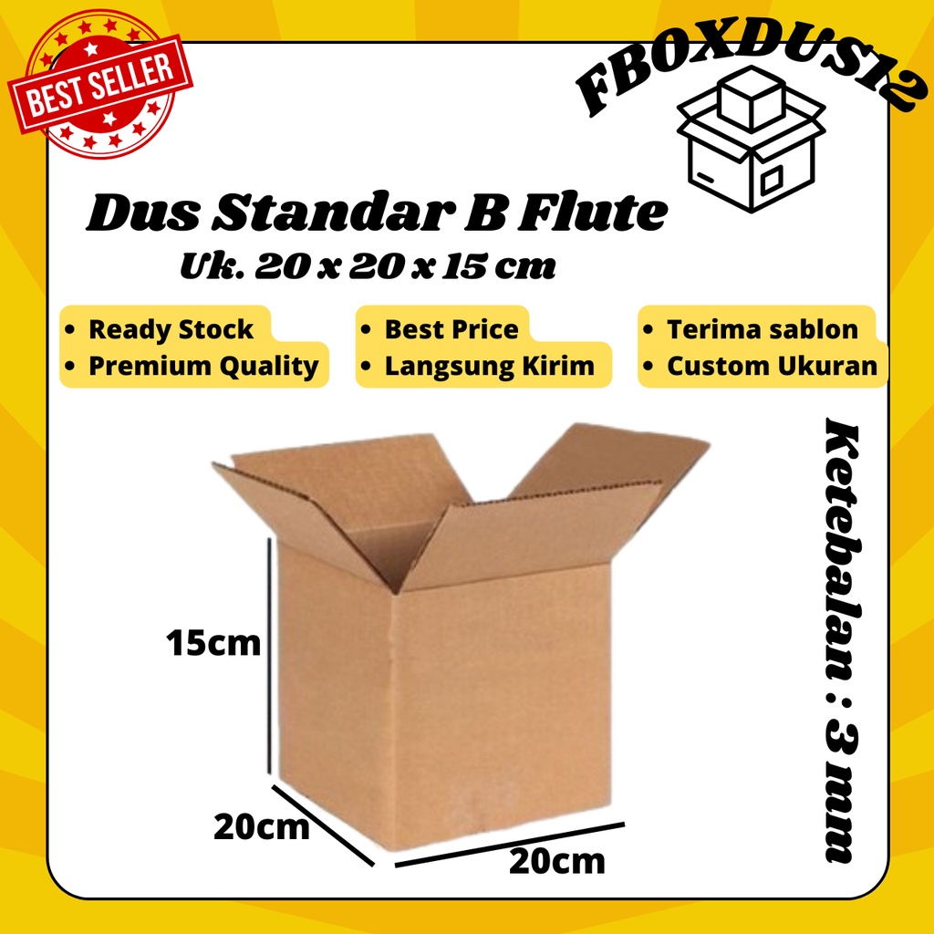 

Kardus/Dus/Box 20x20x15cm Baru Polos Tebal Kuat KMK/125 BFlute BARU (MINIMAL ORDER 5 PCS)