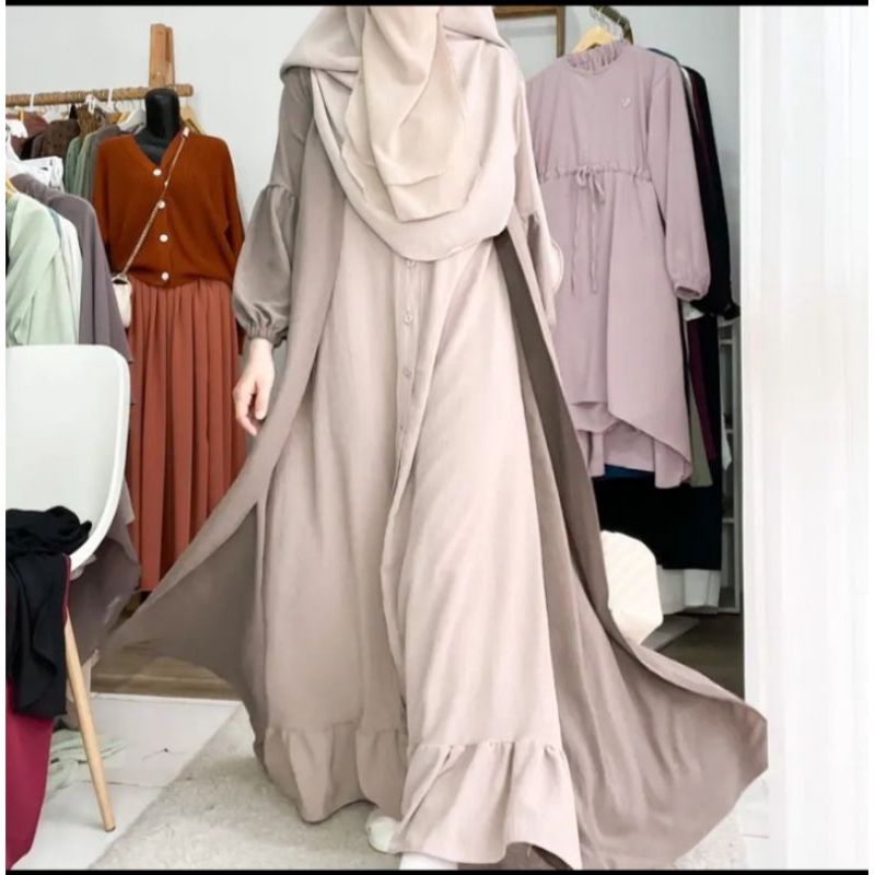 MELISA DRESS / Dress outer bersatu / Melisa dres outer jadi satu by Yoora Sarah