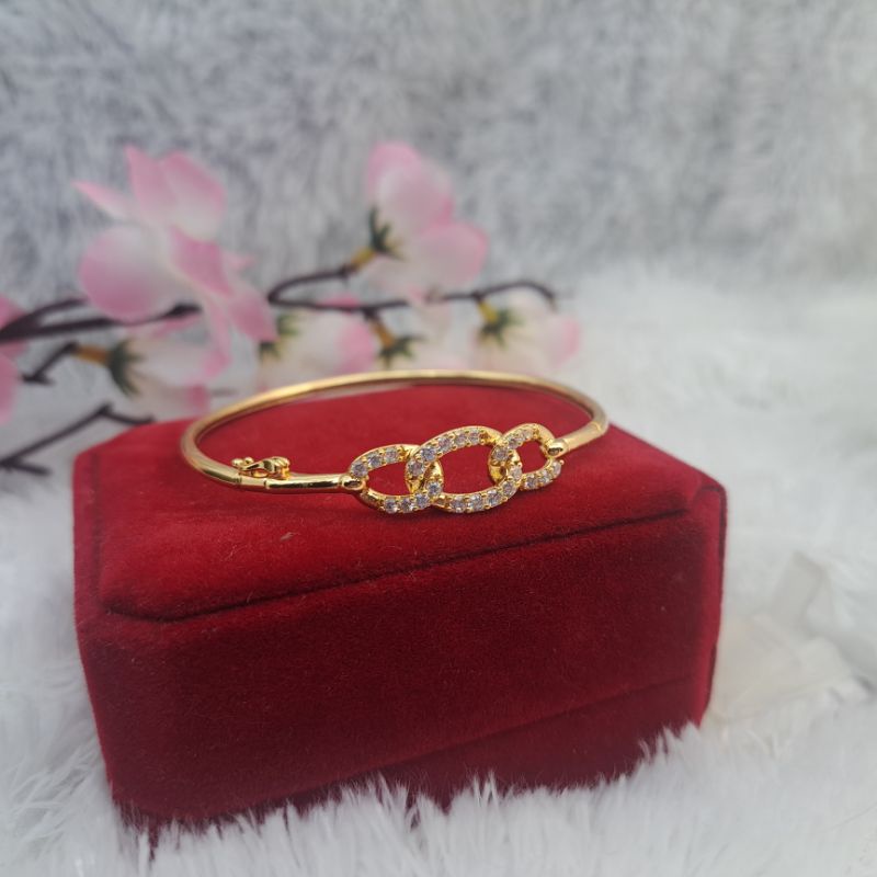 Gelang Wanita dewasa bangle kunci samping Terbaru lapis emas anti karat COD