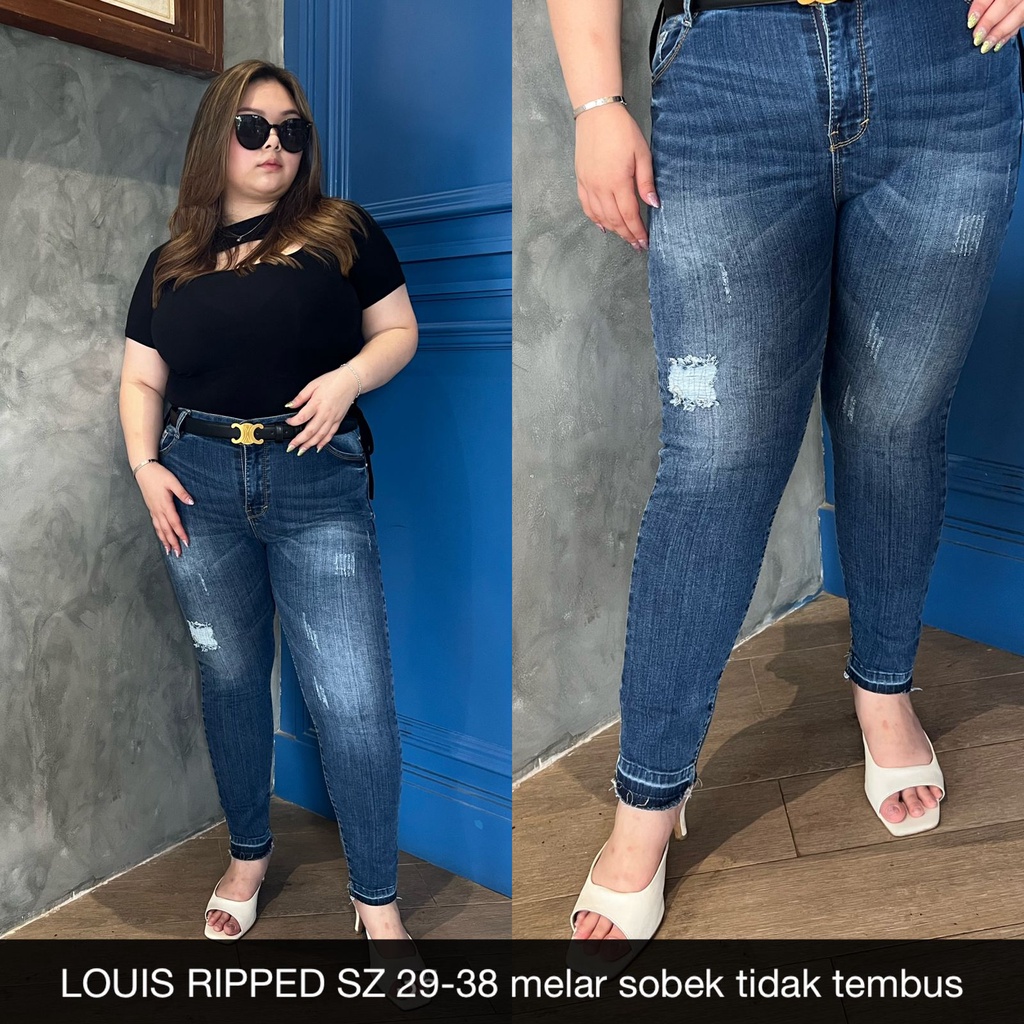 CELANA JEANS WANITA 7/9 LOUIS RIPPED